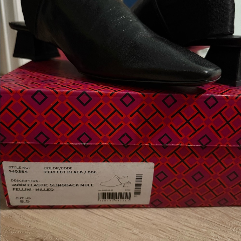 Tory Burch Elasticated Slingback Mules in Perfect Black - Picture 2 of 10
